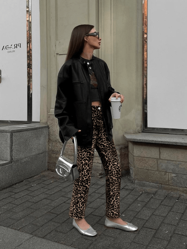 Vaqueros de leopardo para mujer