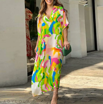 Vestido midi de colores