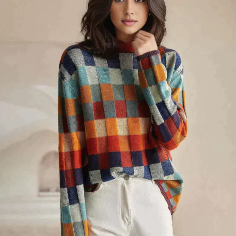 Romina - Cashmere Couture Cuello alto patchwork